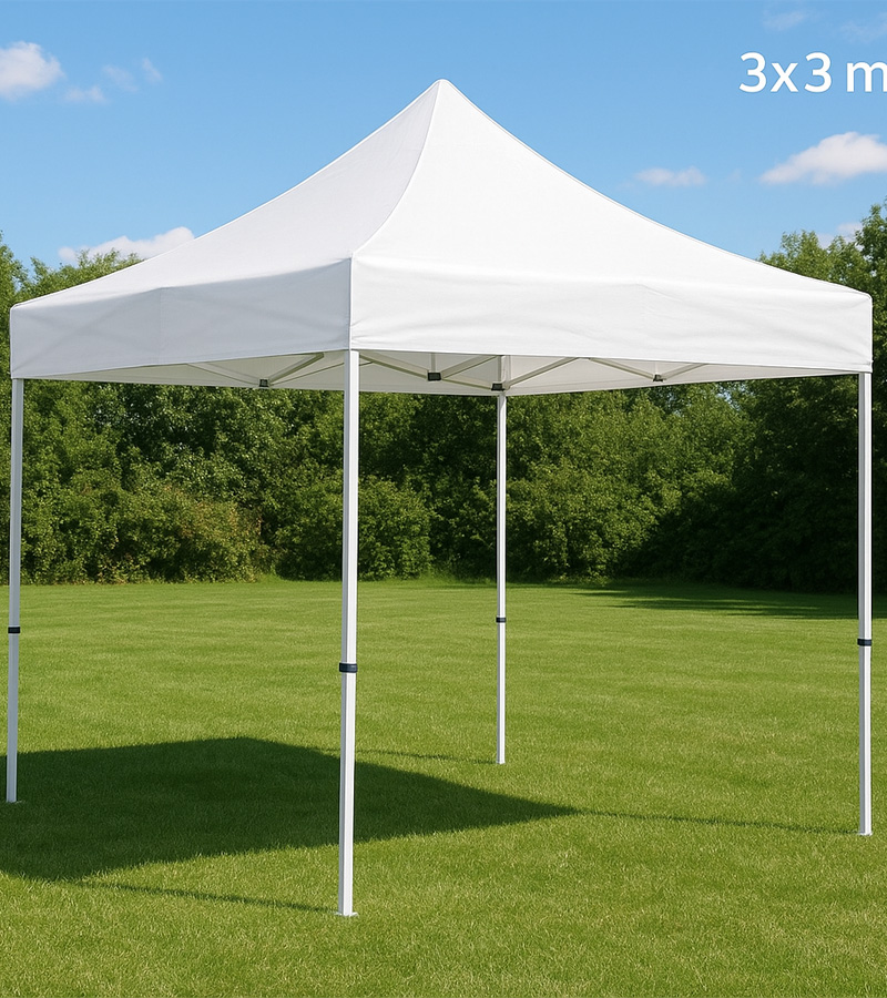 Falt Pavillion weiss 3x3m / inkl. Fussgewichten