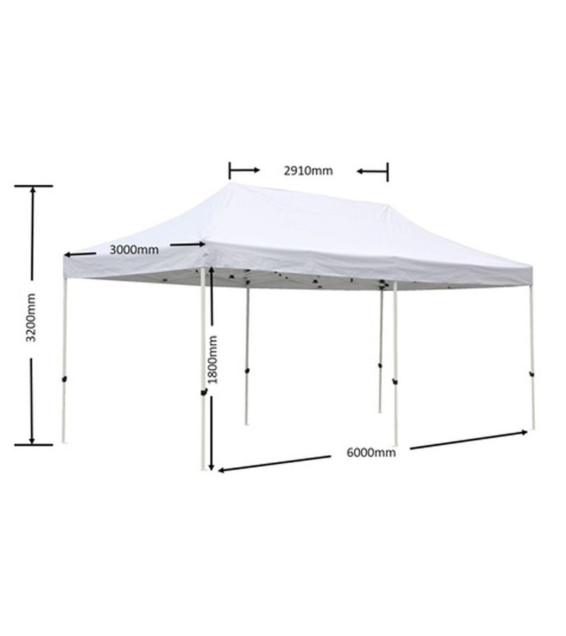 Falt Pavillion weiss 3x6m / inkl. Fussgewichten